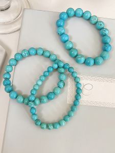 Autumn Winter Retro Chinese Style Turquoise Beaded Bracelet Womens Fashion Stackable Friends Choice Hand Jewelry
