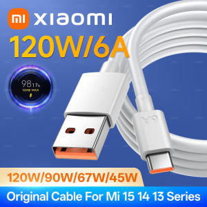 120W Xiaomi Type C Cable Original 6A 90W USB Turbo Fast Charging Mi 15 14 13 12 Pro 15T 13T 12T For Redmi Note K60 POCO F5 X7
