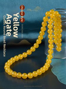 LINGFEI | Natural Yellow Agate Necklace