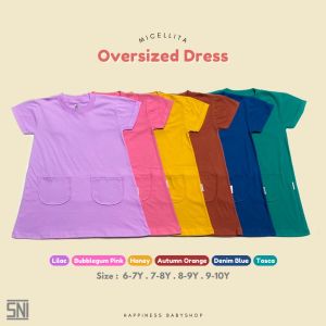 Micellita Oversized Dress Polos anak perempuan / Kids Dress 6-10 tahun