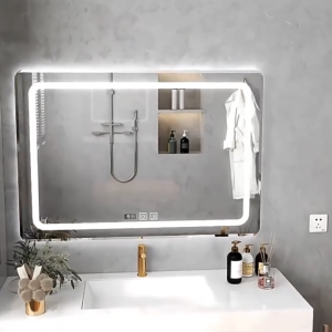 Zivon Rectangle Bathroom Mirror With Light Wall Mounted Tri-color Led Vanity Mirror Smart Frameless Makeup Mirror New Style Beauty Wall Decor