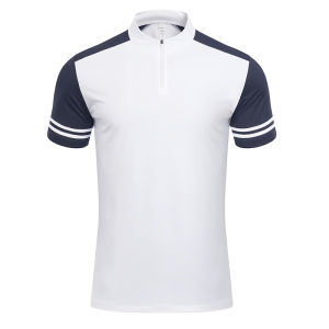 Ice Silk Half Zip Polo Shirt Mens Short Sleeve Summer Top Breathable Elastic Fitness Sports Quick Dry Shirt Collar T-Shirt