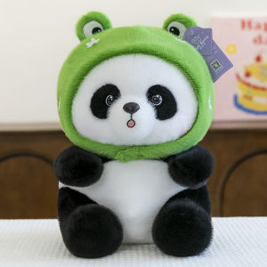 QIAOSHANG | Fun Frog Hat Panda Plush Toy Travel Souvenir
