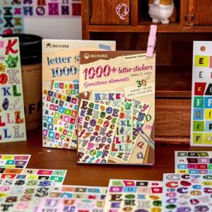 Mr.paper | Mr.Paper 1000+ Sticker Book Alphabet Collage Series Classic Letter Theme Decals for Journal Scrapbooking DIY Phone Case Diary