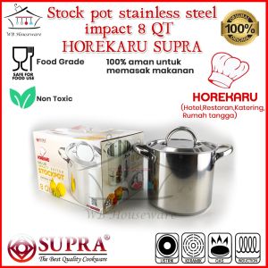 Supra Panci Stockpot 8QT 75L HOREKARU impact Induksi Stainless / panci masak tutup