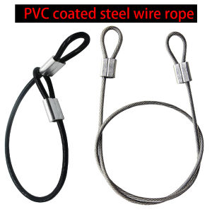 1.5-3mm Coated Steel Wire Rope Suspension Cable Lifting Component Coated Short Rope Hanging Rope Lock Safety Lanyard Chain