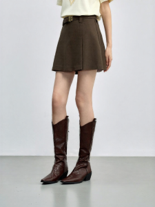 INLIFE | Slim Fitting High Waist A-Line Skirt