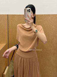 Loowmane | Draped Collar Multiple Styles Fitted Knit Top