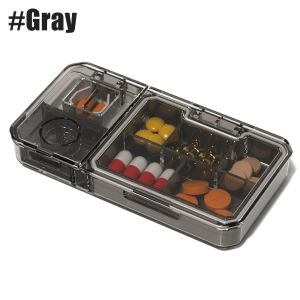 1 Pc Pill Organizer with Cutter Crusher Travel Medicine Pill Organizer for Pocket Purse To Hold Vitamins Medication Supplements