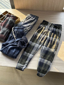 Double-Sided Coral Fleece Thermal Long Pants Casual Loose Fit Straight Leg Design Comfortable Soft Fabric Sleepwear for Men