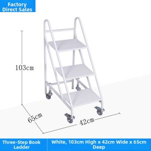 TONGGUMO | Silent Multi-purpose Cart Library Supermarket 3-step Ladder