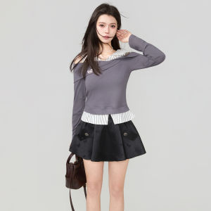 KEIKO | Stylish Elegant Patchwork Off-Shoulder Top
