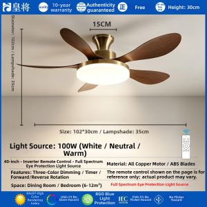 HUANGJIANG | Strong Wind Quiet Eye-friendly Ceiling Fan Light