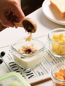 【ซื้อ 3 แถม 1】กล่องแก้วเก็บอาหารอาหารทารกแช่แข็ง ถ้วยแก้วใส่อาหาร กล่องเก็บอาหารเด็ก ปลอดภัยสำหรับลูกน้อย เข้าไมโครเวฟได้