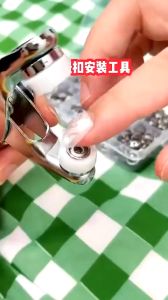 【Free Shipping】100 Sets Snap Fasteners Kit Metal Hollow and Solid Five Claw Buckle Set with Hand Pressure Pliers Tool DIY Sewing Buttons