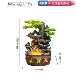 Artificial Mountain and Fountain Living Room Desktop Circulating Water Bring In Wealth and Treasure Fengshui Wheel Office Fortune Cornucopia Decoration
