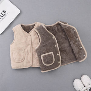 Girls Double-Sided Velvet Vest Childrens Thickened Cotton Vest Children Double-Sided Wear Warm Vest Boys Toddler Waistcoat