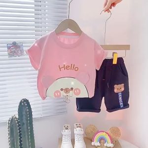 Setelan Kaos Anak Laki Laki Baju Anak Import Summer Set HELLO