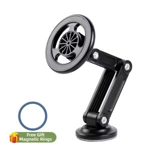 Multifunctional Magnetic Car Phone Mount 360° Rotatable Foldable Magnetic Holder for Car GPS Navigation