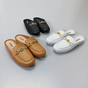 Azgalery SPT-39 Sepatu Sandal Selop Wanita Kasual Slip On Flat Nyaman Santai Empuk PVC Trendy COD