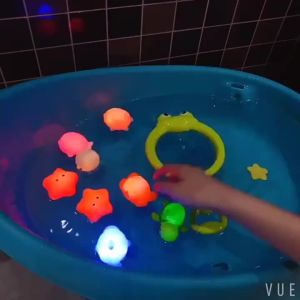 Sensing Light-Up Animal Floating Light Reticle Fish Catching Water Toys Children Baby Bath Toys Floating