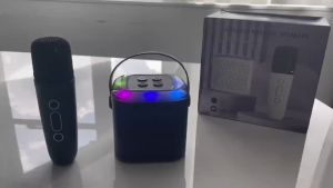 【🔥SG SELLER🔥】RICHMENTGADGET Portable Bluetooth Karaoke Machine with 2 Wireless handheled Microphones Smart Small Speaker for All SmartphonesMusic Party Karaoke Speaker for Home Outdoor Party Birthday Gifts for Girls Boys Kids Adults