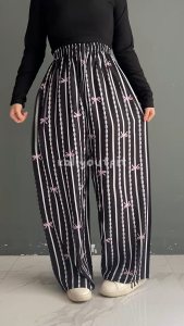 Celana Panjang Wanita Hommy Motif Kulot Adem Piyama Warna Rayon Kekinian Longpant Style Fashion