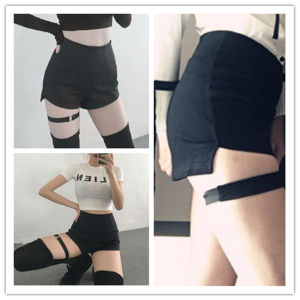 High Waist Short Pants for Womens Jazz Dance Bar Performance Elastic Waist Casual Straight Leg Pants Street Style Shorts