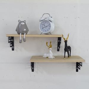Wall Mounted No-Drill Minimalist Wooden Shelf Rack