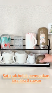 Rak Penyimpanan Cawan Organizer Rak Keluli Pemegang Cawan Kopi Rak Pengering Botol Dapur Rak Mug
