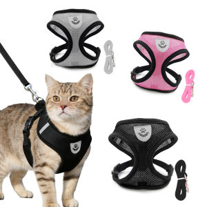Escape-Proof Cat Harness Leash Set Adjustable Reflective Kitten Vest Chest Strap For Small Cats Dogs Outdoor Pet Pug Accessories