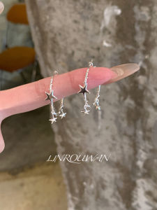 Jingjie Zhi Xing Large Star Earrings Womens Minimalist Design Trendy Korean Style Cold Sensation Ear Jewelry
