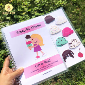 Food Interactive Quiet Book DIY English Enlightenment Children Stickers Cognitive Enlightenment Intelligence Boosting Focus