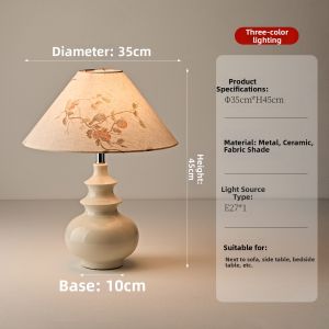 Aesthetic Traditional Chinese Song Ceramic Lamp Creamy Minimalist Atmosphere