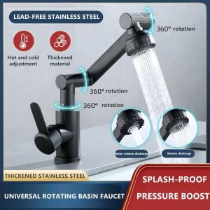1080° mechanical arm rotating faucets for sink kitchen kitchen faucets for sink faucet heavy duty sink faucet stainless kitchen faucet stainless steel lavatory faucet bathroom faucet sink faucet kitchen sink faucet heavy duty faucet 2 way connector