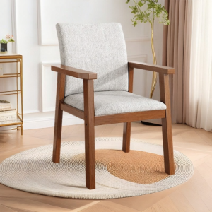 Elderly-Friendly Wide-Back Wooden Armchair