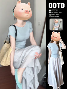 Slim Fit Short Sleeve T-Shirt Womens Summer New Style Waist Cinched Beautiful Design Korean Style Chic Inner Wear Sweet Style