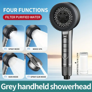 Four-speed Adjustment Filtered Supercharged Shower Head With Water Seal Multi-functional Home Shower Bathroom Accessories