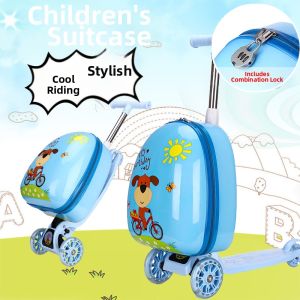 MLZH | Kids Cartoony Travel Luggage Skateboard 16 Inch
