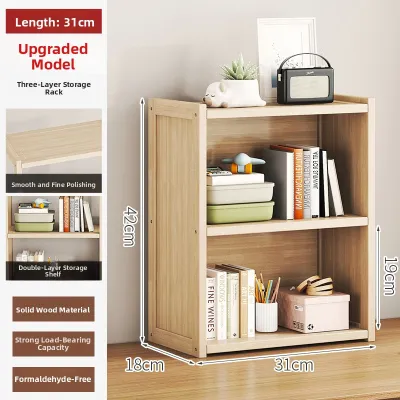 CHUJUN | Multi-Level Wooden Desk Bookshelf with Storage