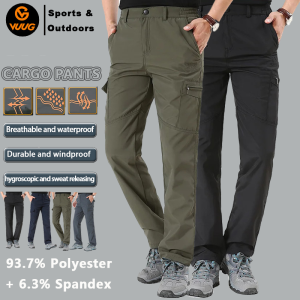 【2-3 days arrive!!!】VUUG Spring Autumn Hiking Fishing Pants Men Quick Dry Outdoor Sports Waterproof Tactical Trousers Mountain Climbing Trekking (M-2XL)