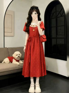 XUECAIQI | Attractive Polka Dot Red Summer Dress
