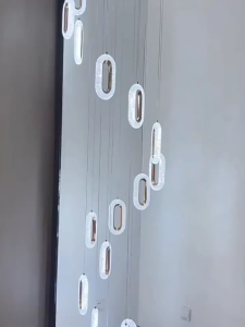 Modern Light Luxury Staircase Lamp LED Living Room Loft Long Chandelier Simple Restaurant Decoration Pendant Light