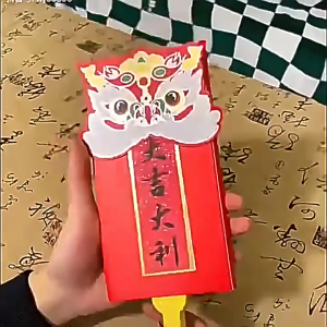 10 Cards Creative Fan-Shaped Red Envelope Card Slots Chinese New Year Packet Envelopes Spring Festival