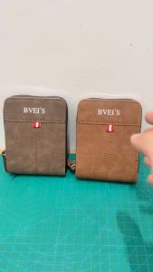 Bveis Bifold Money Wallet Zipper L003 Dompet Uang Resleting Muat Banyak ada Tempat Koin Bahan PU