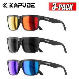kapvoe | 3-PACK Kapvoe Polarized Sunglasses Mens Cycling Glasses UV400 Bike Eyewear MTB Sports Goggles Bicycle Glasses Outdoor Sunglasses