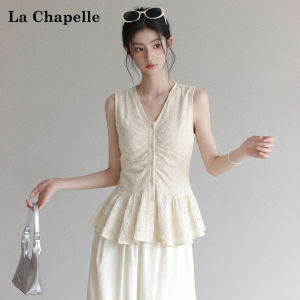La Chapelle | V-Neck Lace Hollow-out Sleeveless Top