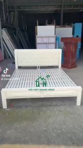 GIƯỜNG SẮT HỘP VUÔNG 4X8 CAO CẤP GIAO NHANH HCM- ĐẦU NỆM KEM