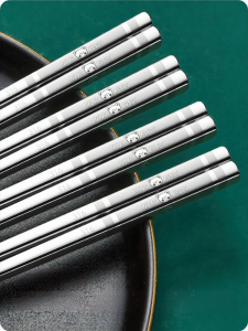 WODEBAIHUI | Antibacterial Food-grade Slip-resistant 316 Stainless Steel Chopsticks