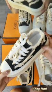 NEW-LOẠI 1 Giày Thể Thao Nữ SU TUARUA Vải Mềm Đen/Be rách tua rua Đế Cao 4cm Mới Hot Phong cách Thời trang đi học đẹp